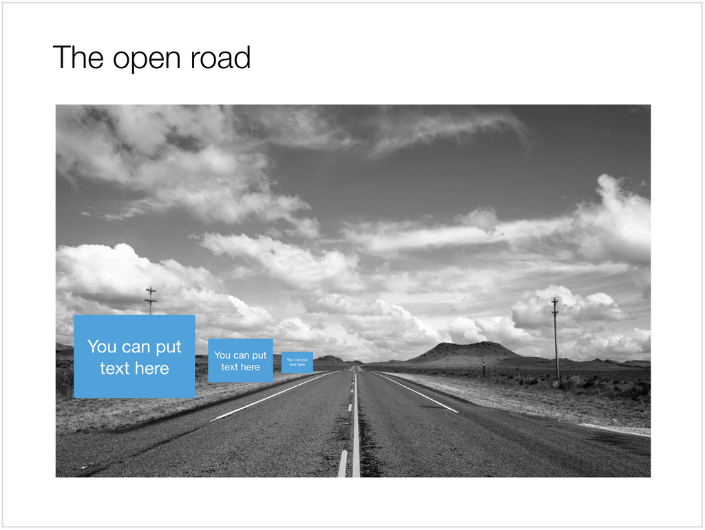 Open road in Apple Keynote