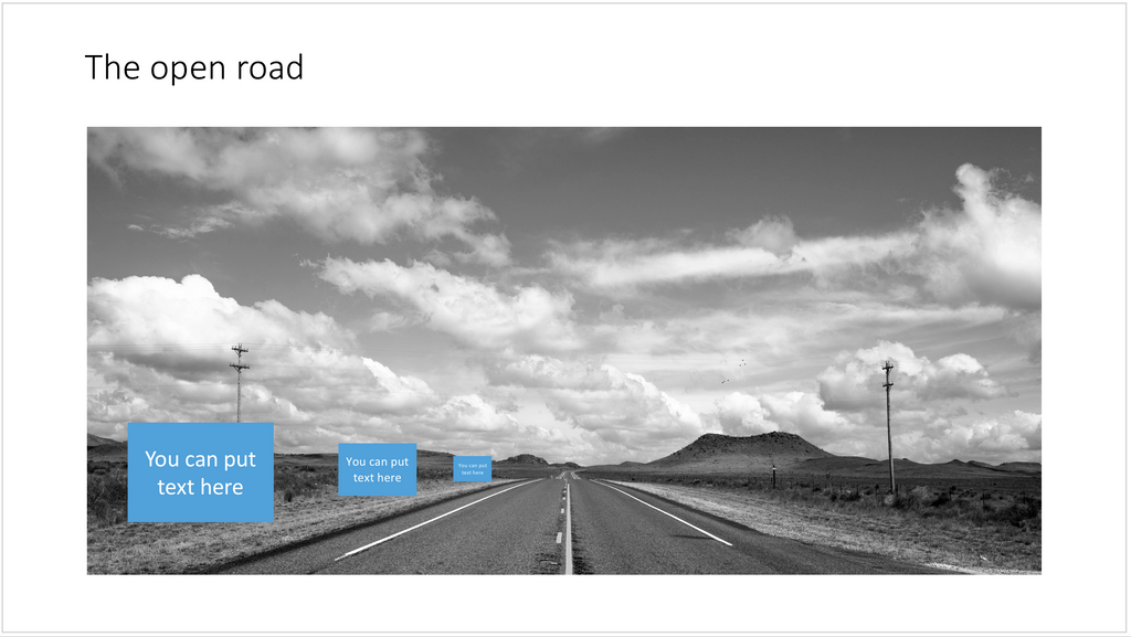 Open road in PowerPoint