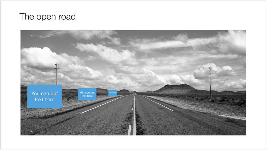 Open road in PowerPoint