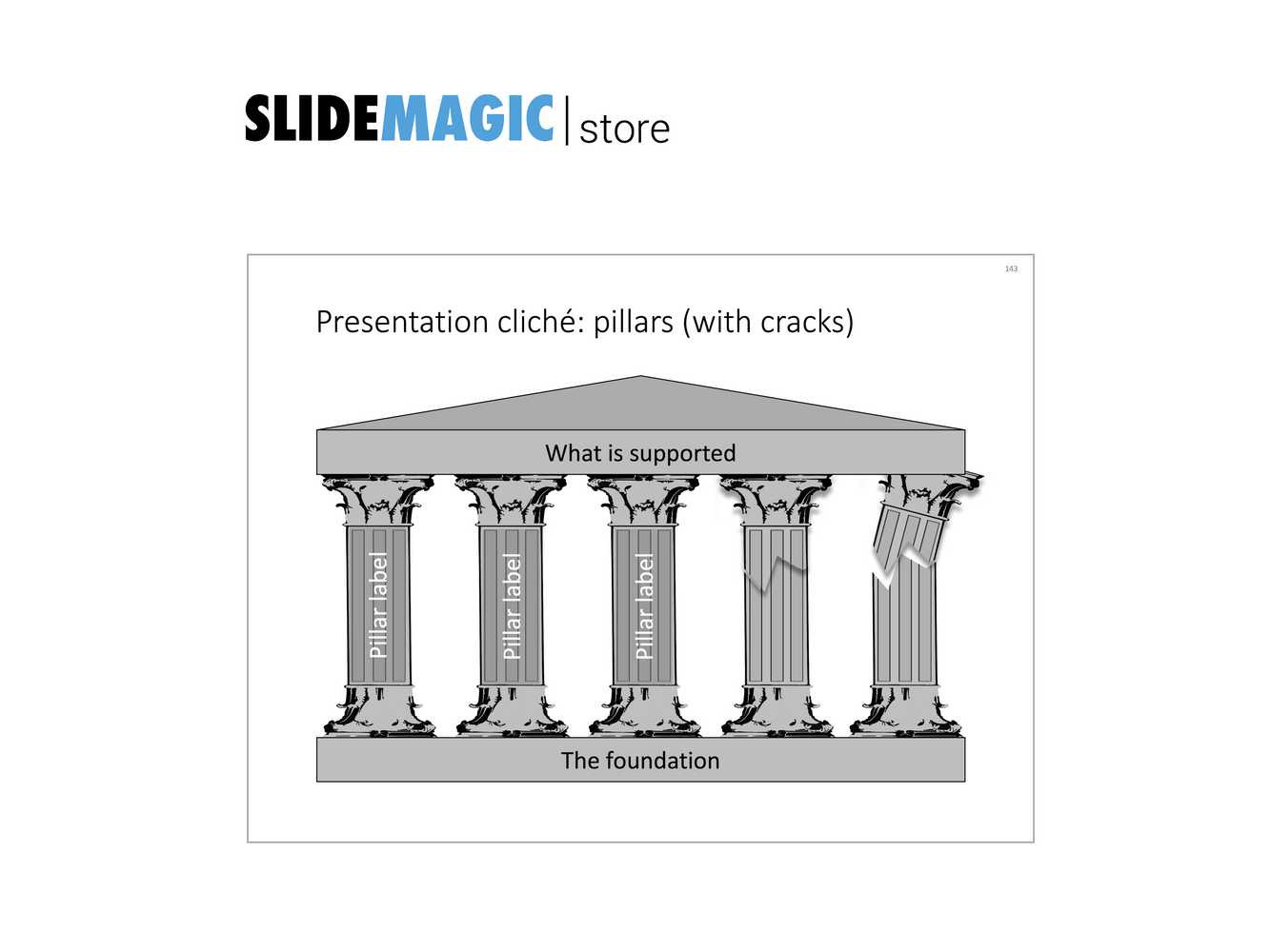 A temple with pillars in PowerPoint