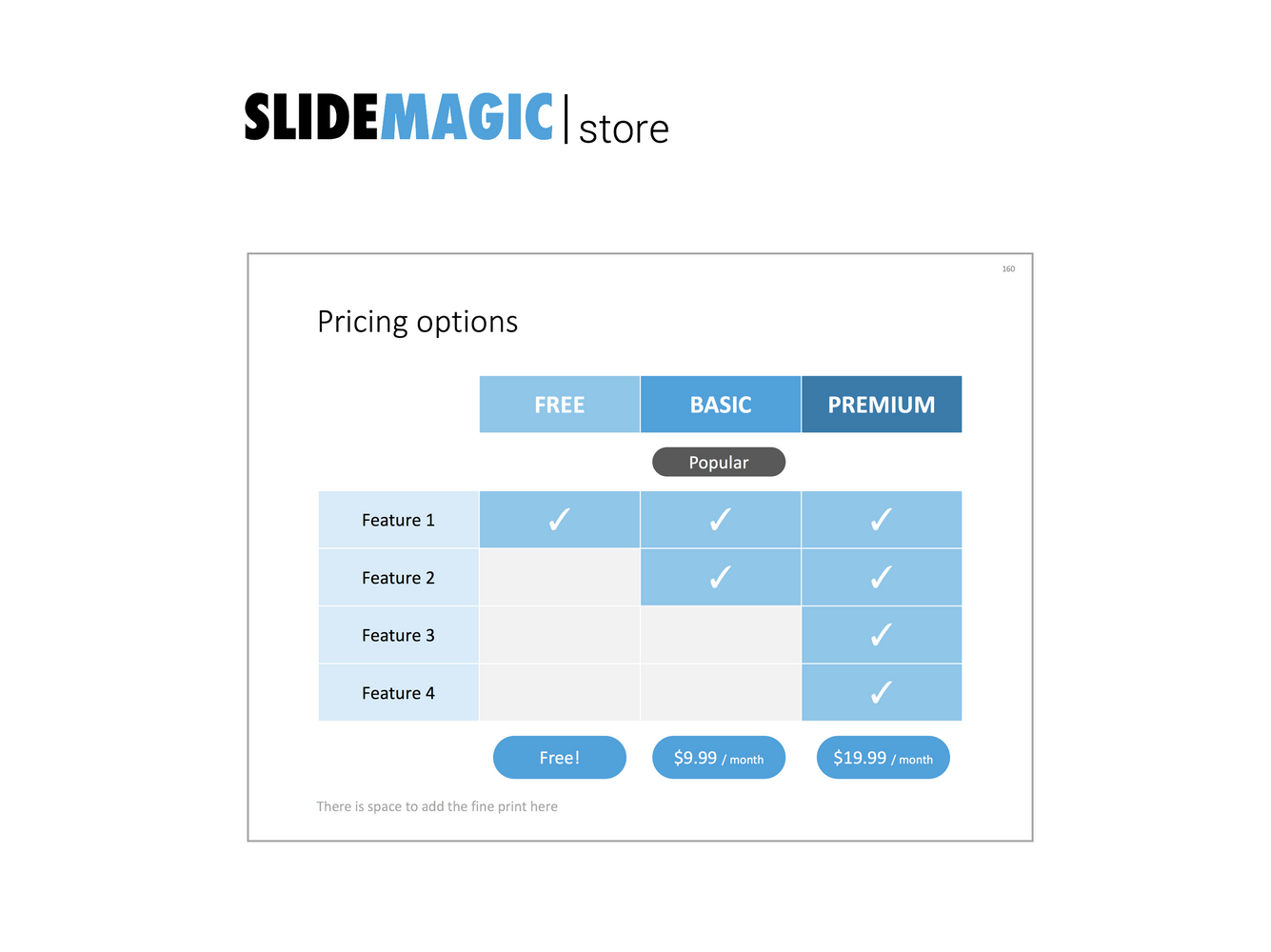 Pricing options in PowerPoint
