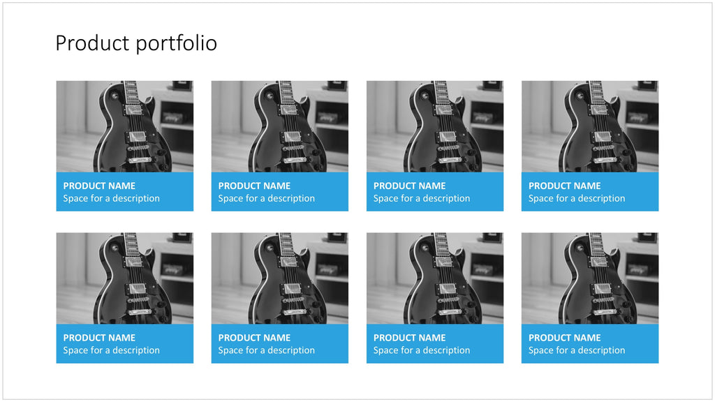 PowerPoint slide to present a portfolio