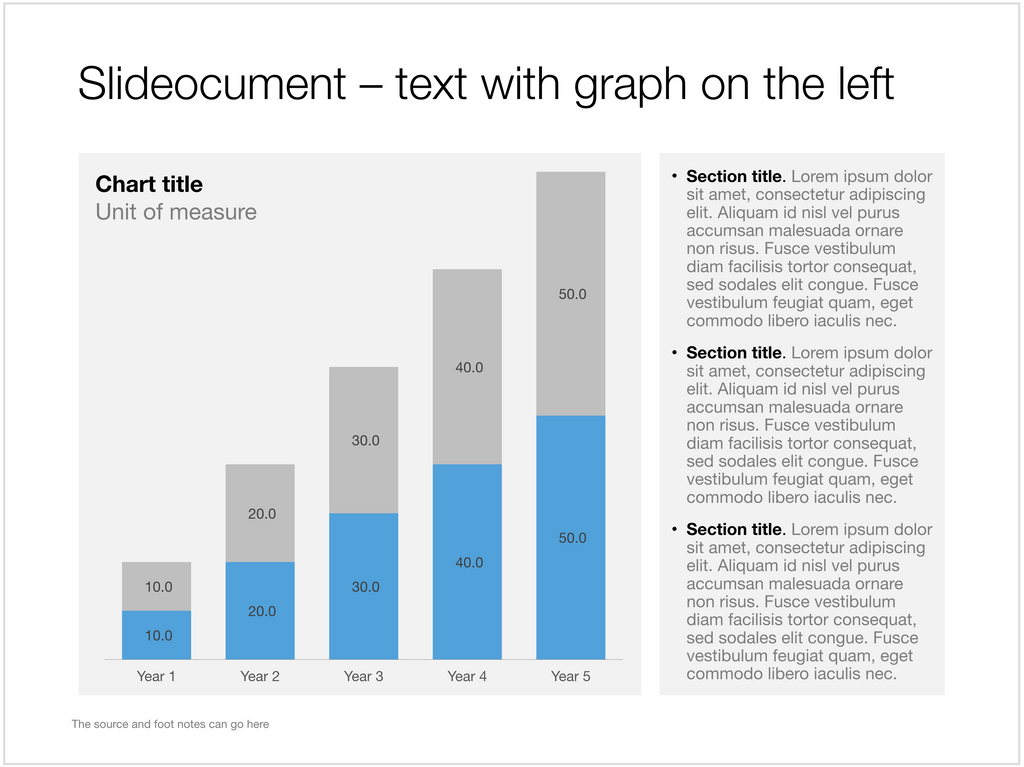 Column chart with dense text in Apple Keynote