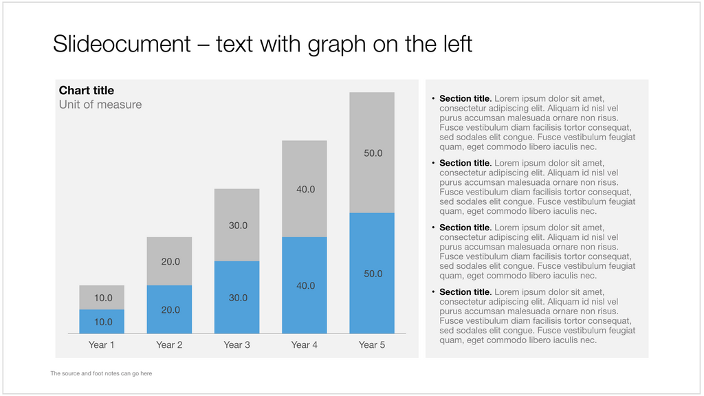 Column chart with dense text in Apple Keynote