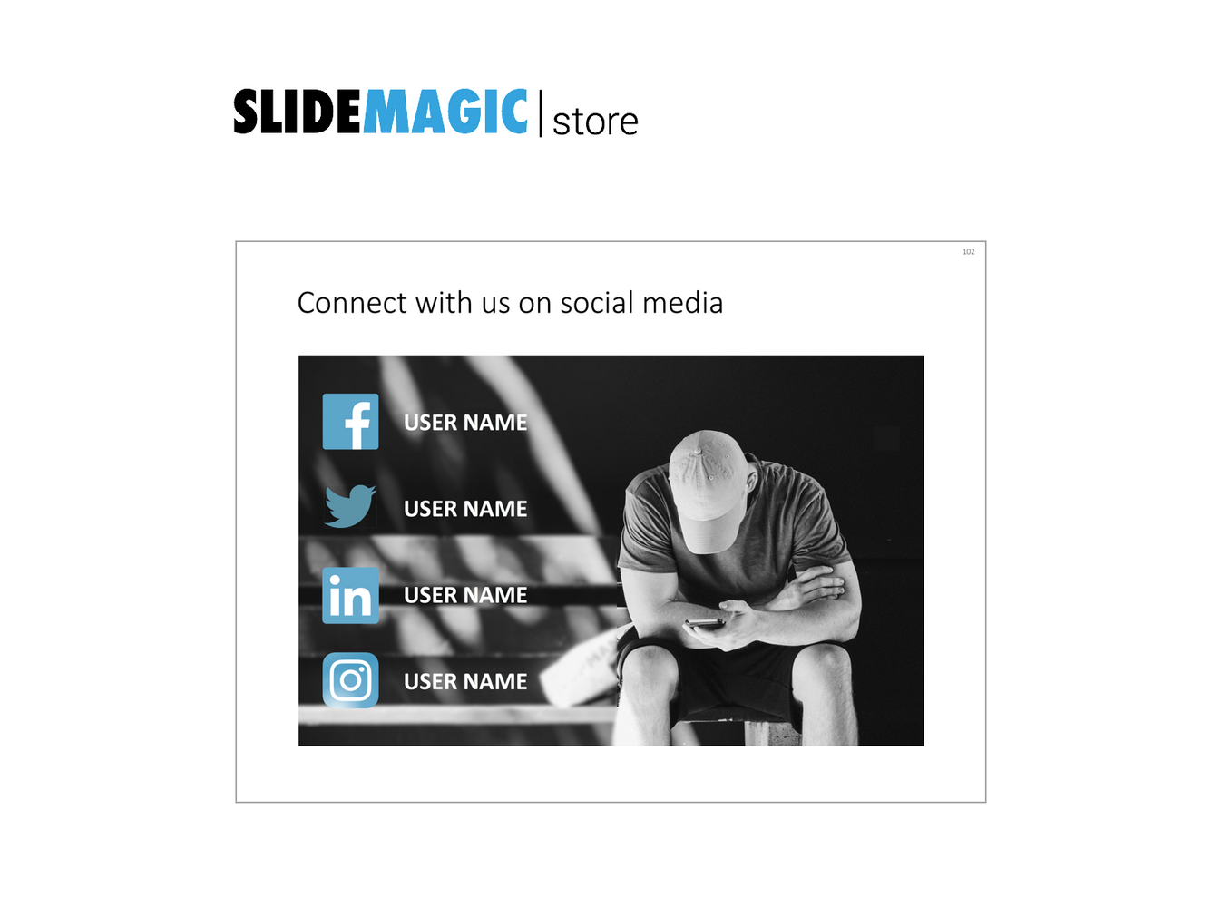 Social media icons in PowerPoint