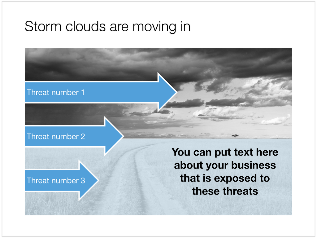 Storm clouds in Apple Keynote