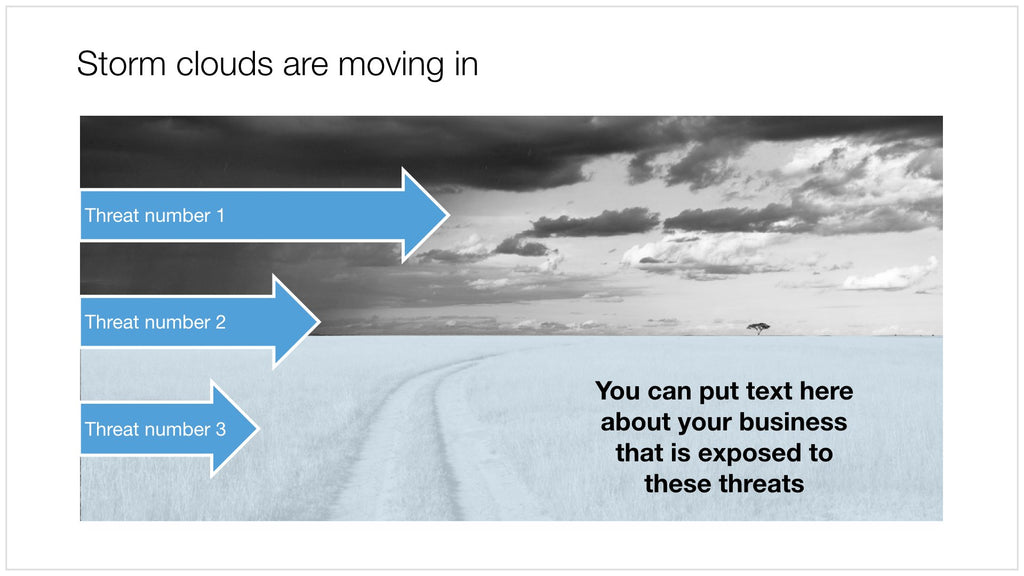 Storm clouds in Apple Keynote