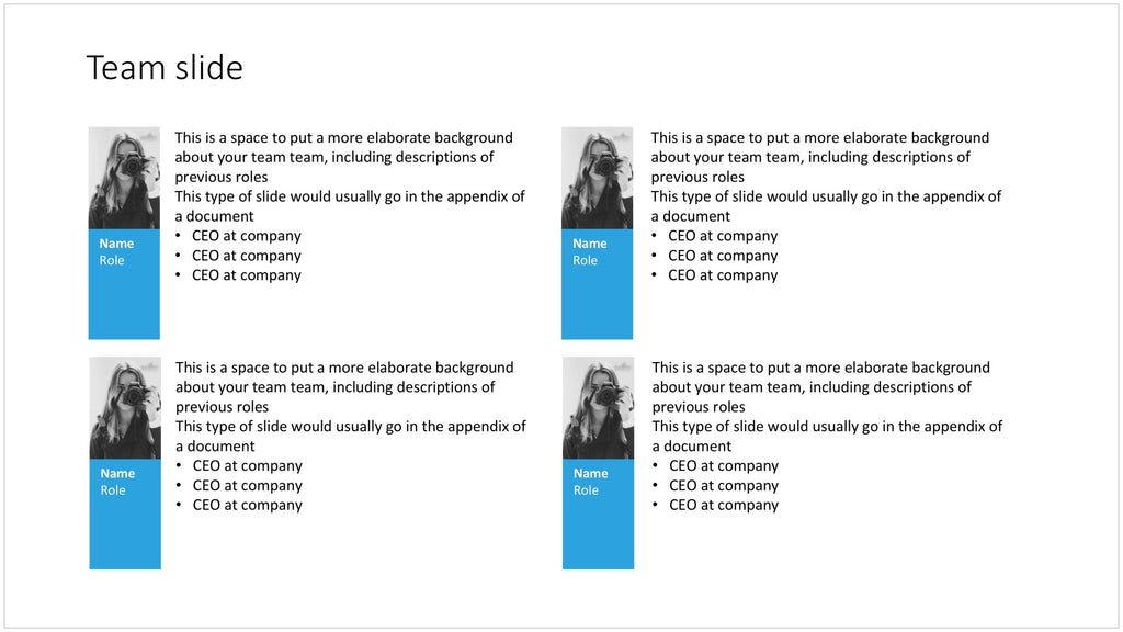 Team slide in PowerPoint