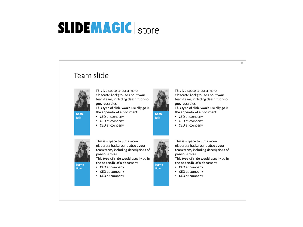 Team slide in PowerPoint