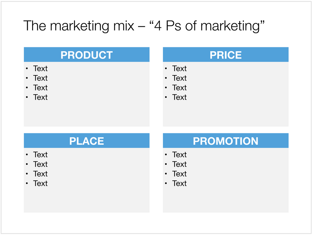 Marketing mix in Apple Keynote