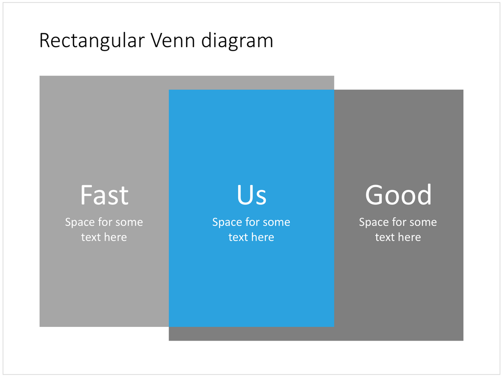 Venn diagram for PowerPoint - rectangles