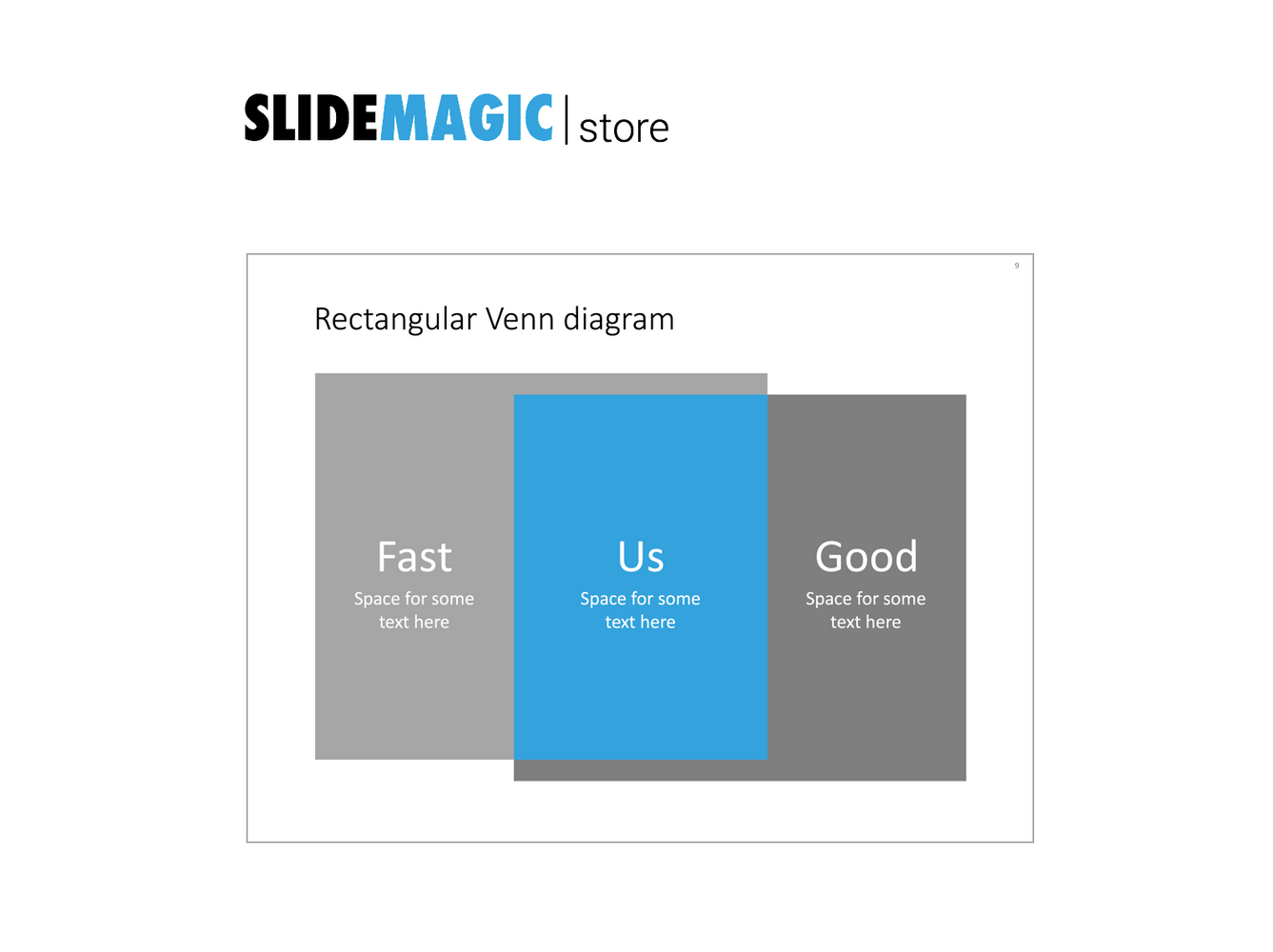 Venn diagram for PowerPoint - rectangles